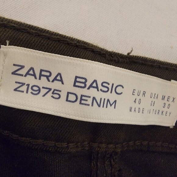 Zara Basic Z1975 Denim Dept Skinny Jeans Dark Camo Stretch Women’s‎ Size 8 EUC - Picture 6 of 10